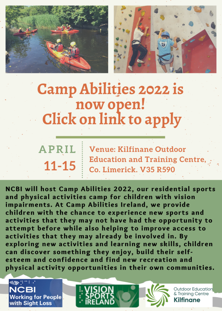 Camp Abilities 2022 promotional flyer.