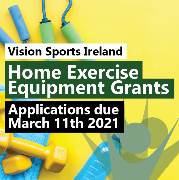 Home Exercise Equipment Grant. Gym equipment and Vision Sports Logo.