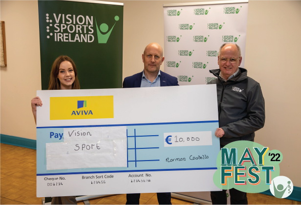 Photo from left to right Caitlin Flanagan Aviva Ireland Barry Ennis and Joe Geraghty Vision Sports Ireland