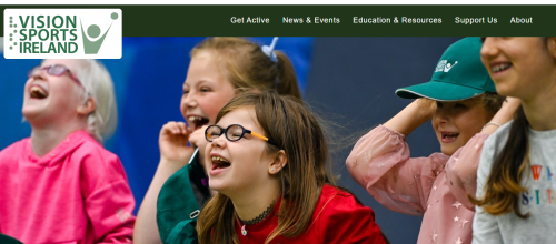 Photo of Vision Sports Ireland new website home page.