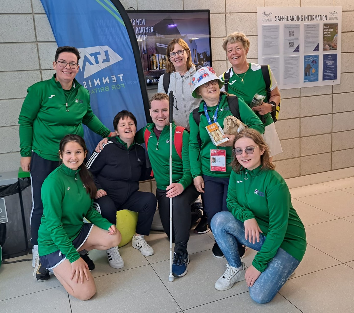 A group photo of the Irish Blind/VI Tennis team at the IBSA World Games 2023