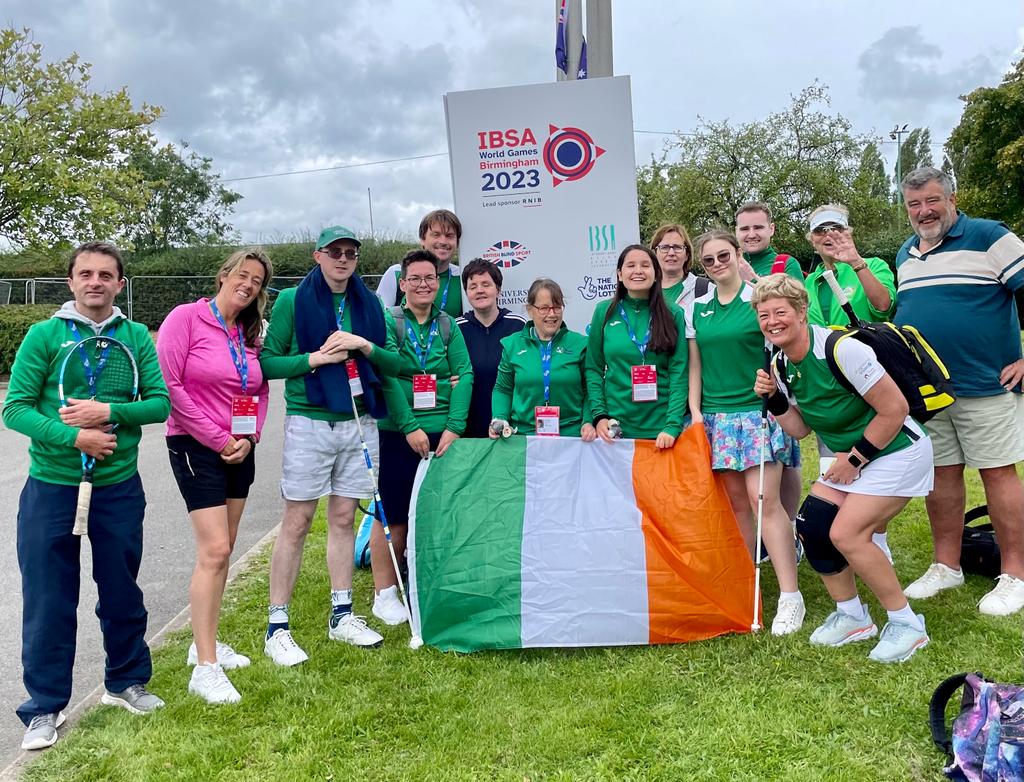 A group photo of the Irish Blind/VI team and coaches the IBSA World Games 2023